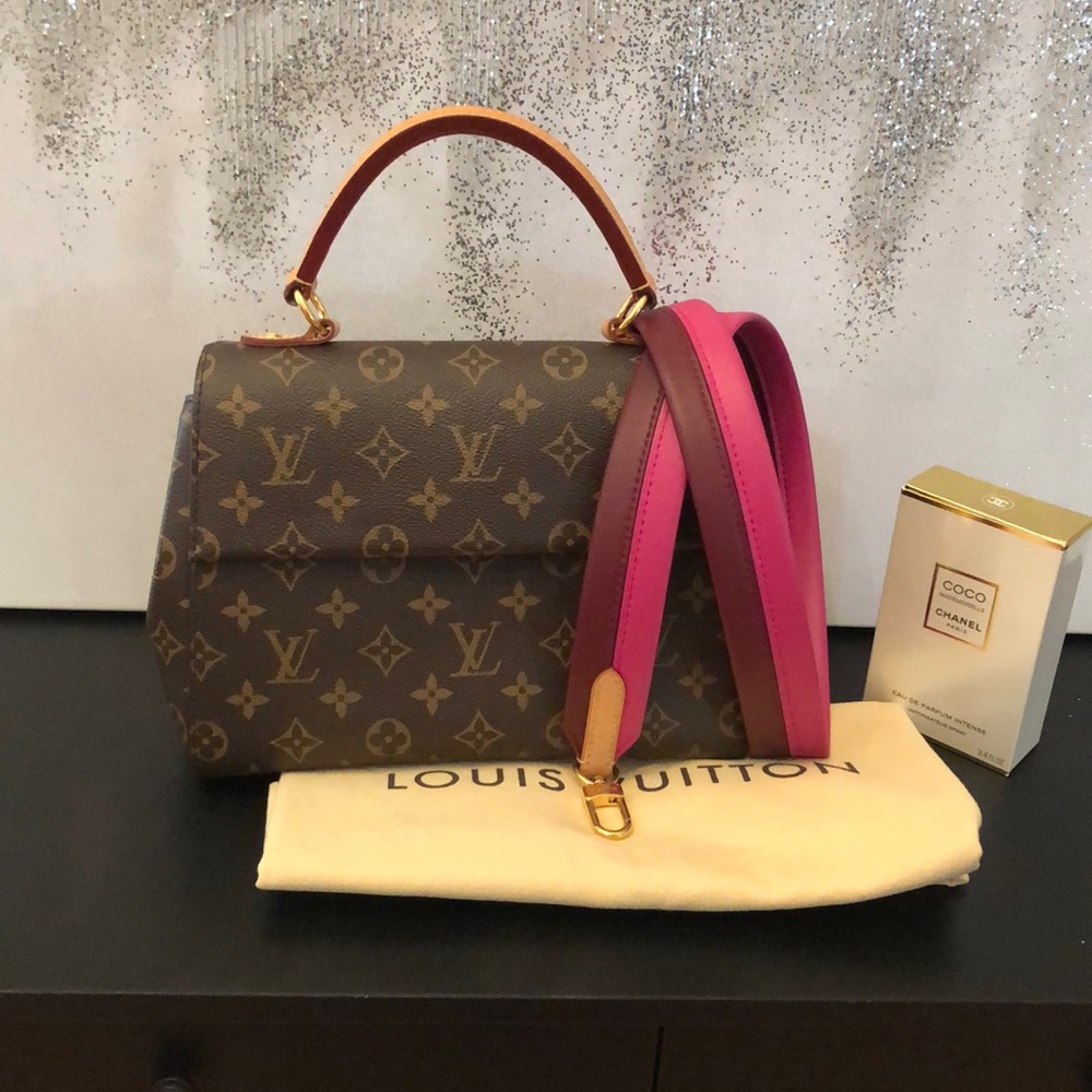 LOUIS VUITTON CLUNY BB LONG FUSHIA STRAP